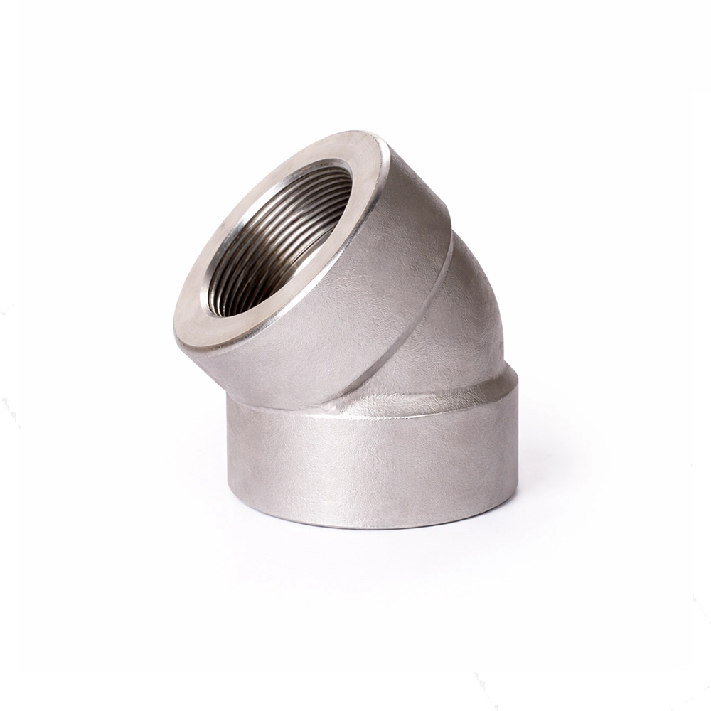 v634663 Codo 45° Inox 304 Forjado A182 3000lbs NPT - Imagen 1